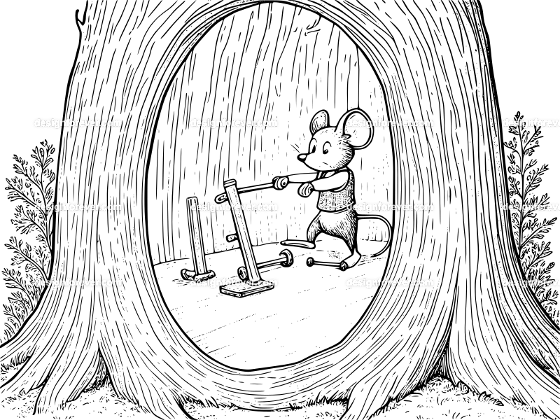 mr mouse doing exercises