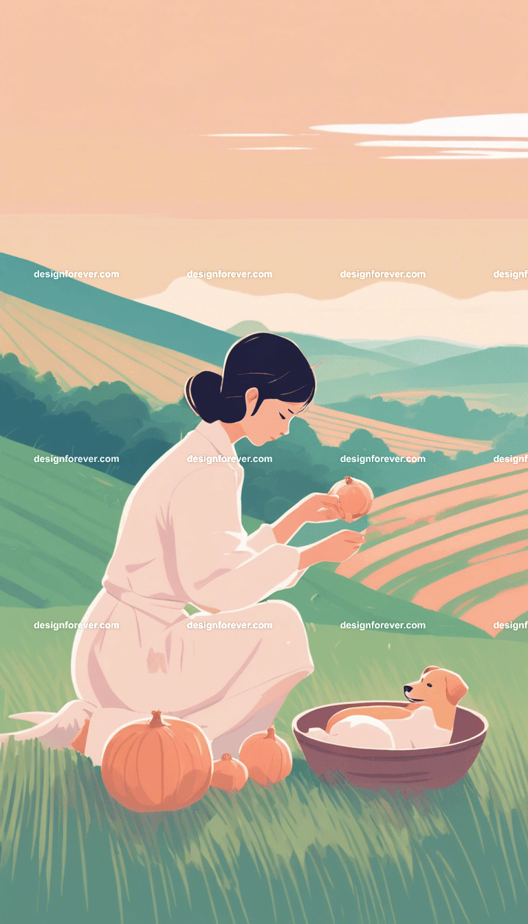 young woman cooking pork