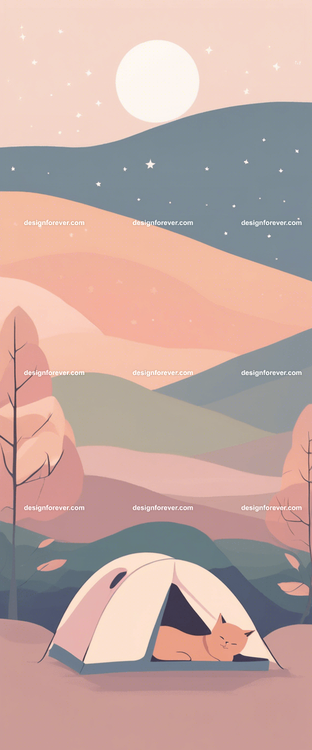 young woman sleeping outside in sleeping bag and tent under night evening sky