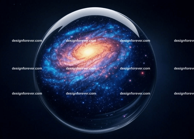 a galaxy inside crystal ball