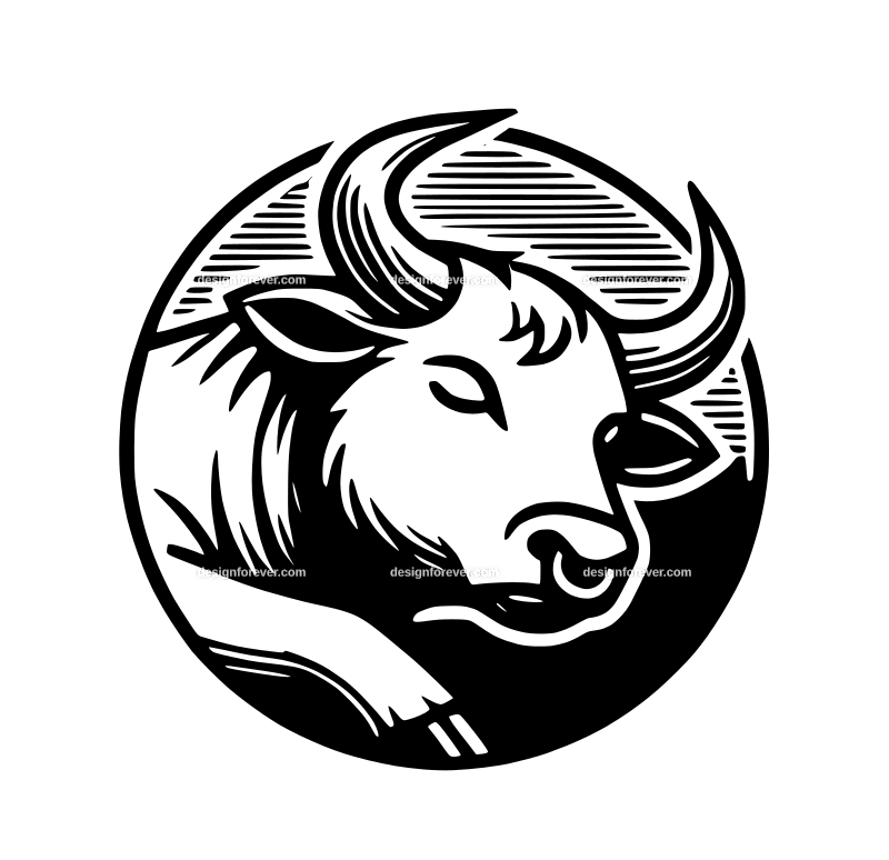 the sleeping ox graphic logo