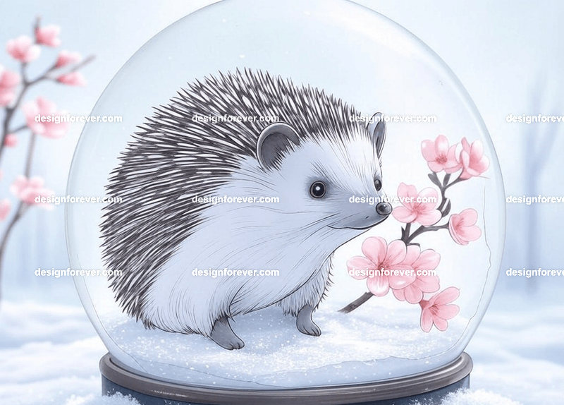hedgehog crystal ball glass orb