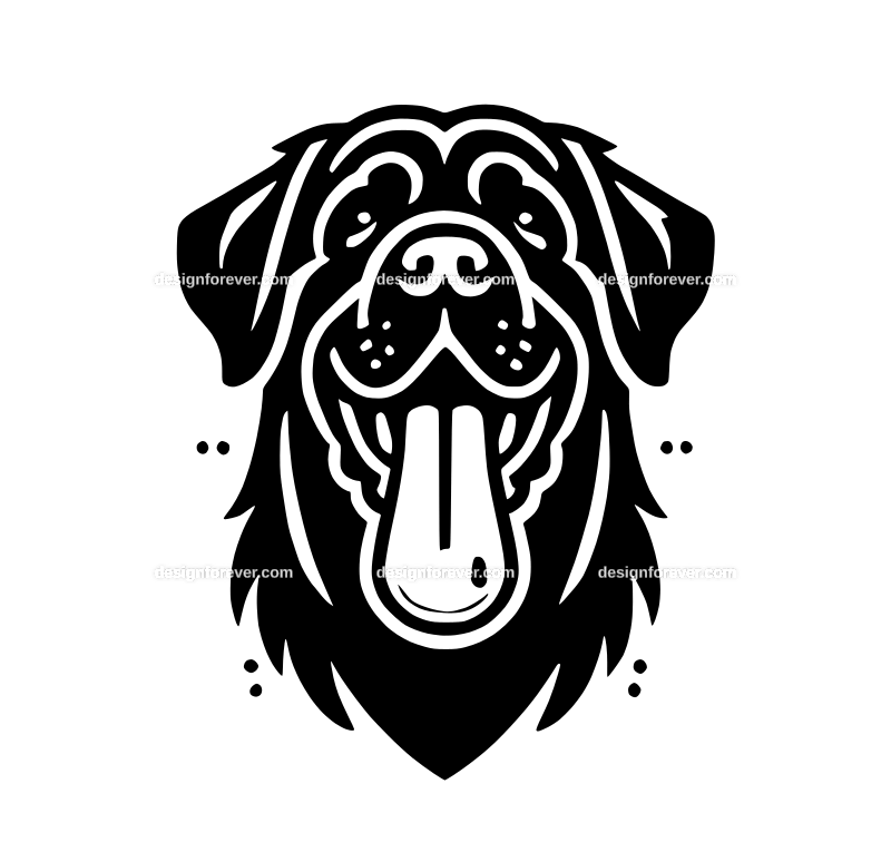 dog with slobbering tongue graphic logo