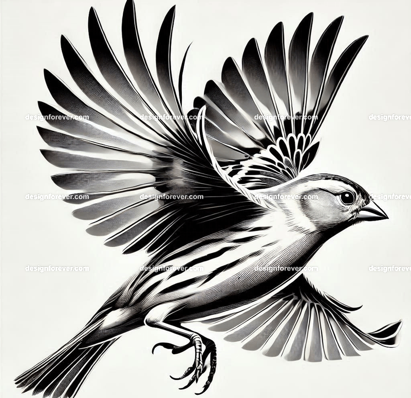 finch in flight