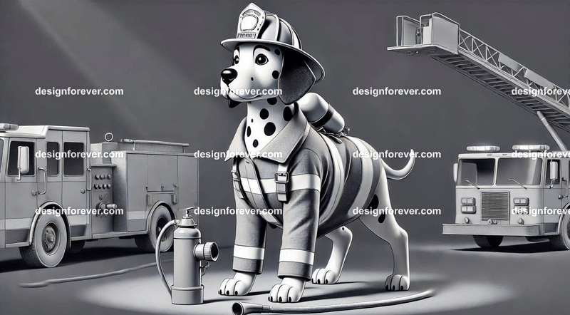dalmation as fireman