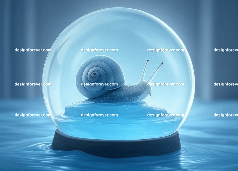 /imagine snail in a crystal ball