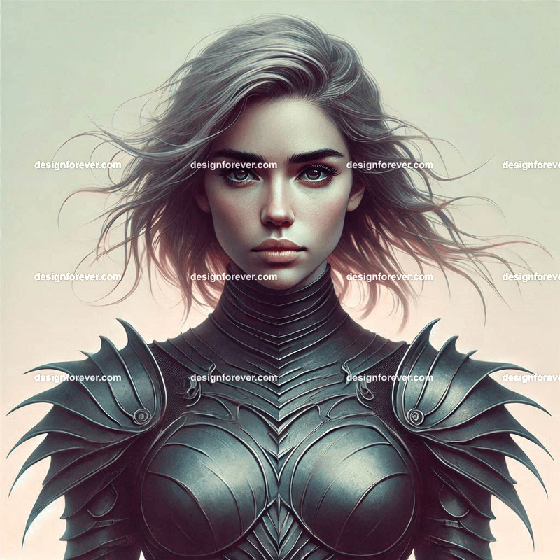 fierce woman in body suit armor