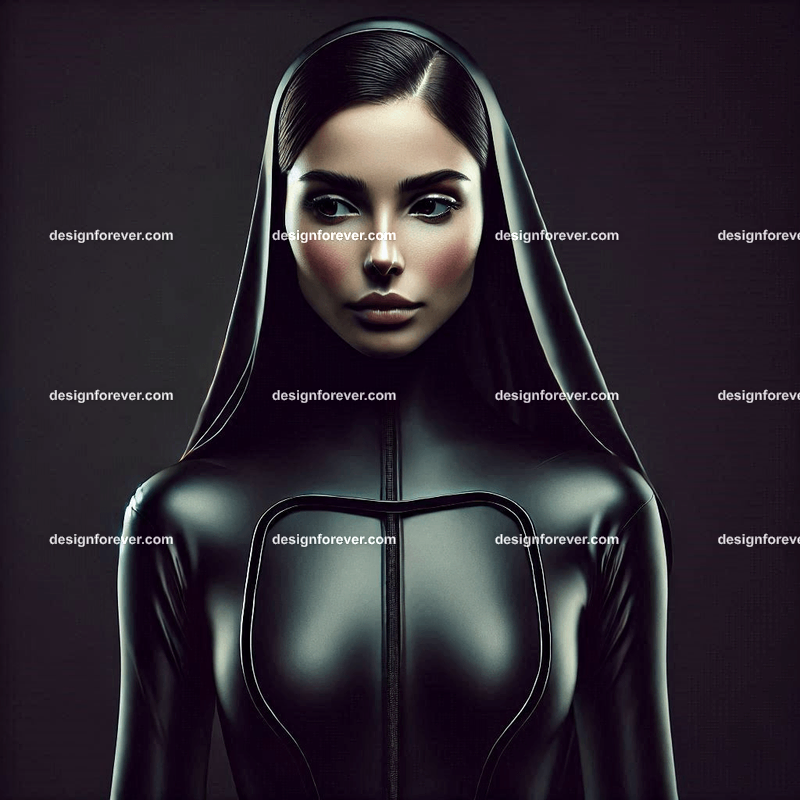 woman in matt black lycra mobile suit