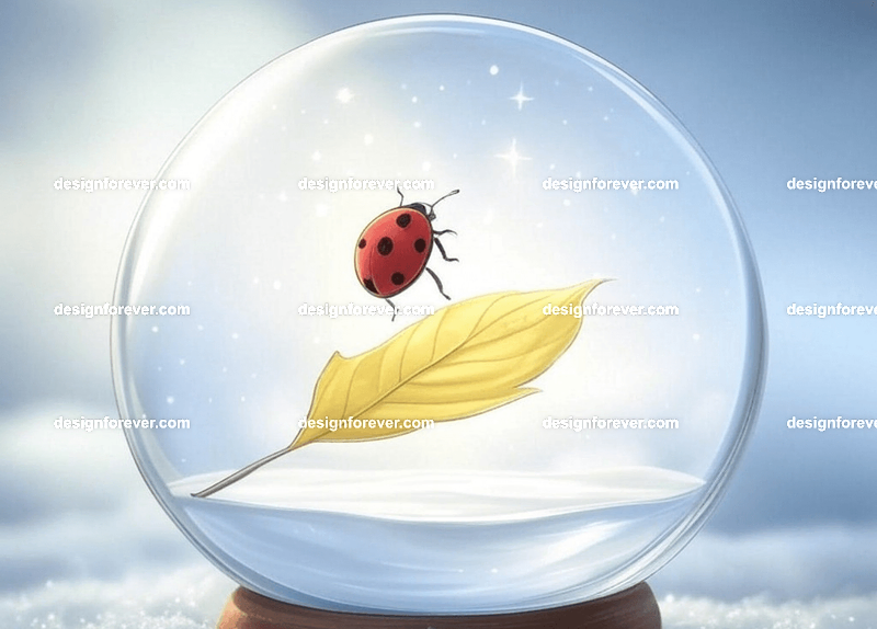 /imagine lady bug in a crystal ball