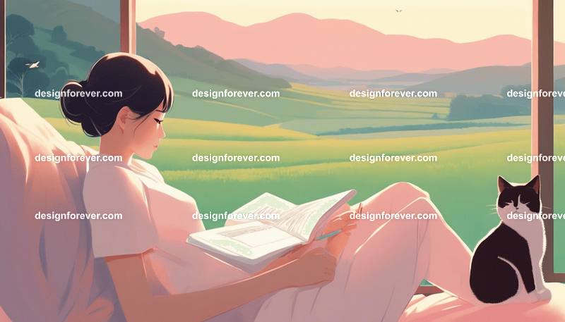 young woman doing homework