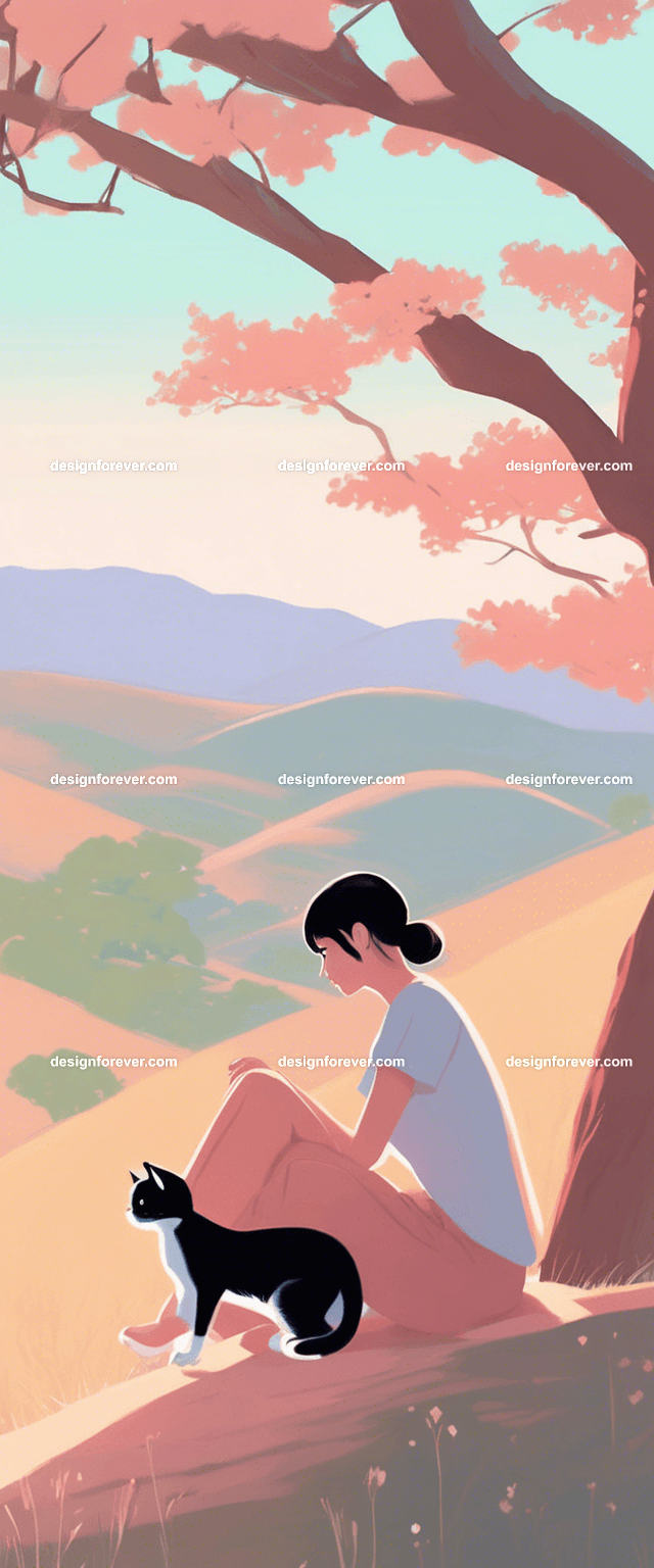 teen girl with a girl friend on tree branch of big old tree looking down at river