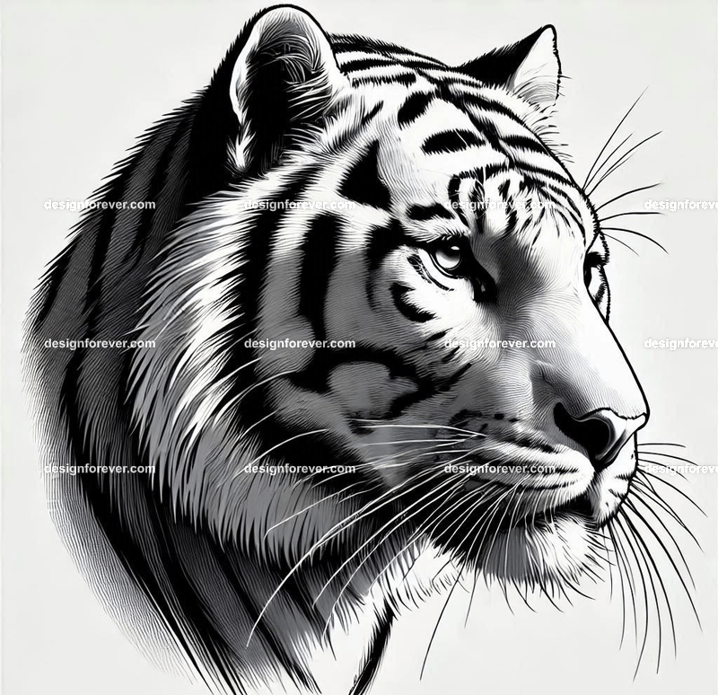 the tiger front facing