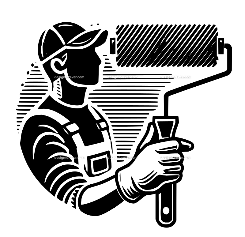 painter roller brush graphic logo