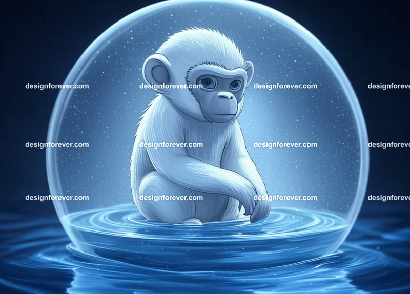 /imagine sea monkey in a crystal ball